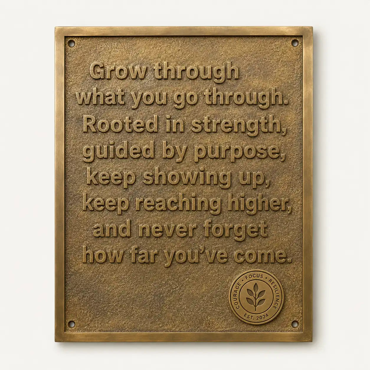 Custom engraved bronze plaque with name, logo, or message