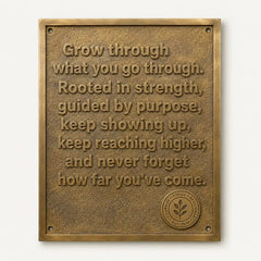 Custom engraved bronze plaque with name, logo, or message