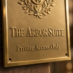 Engraved brass house plaque with personalized family details