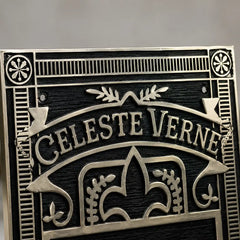 Personalized brass sign with premium black and silver finish