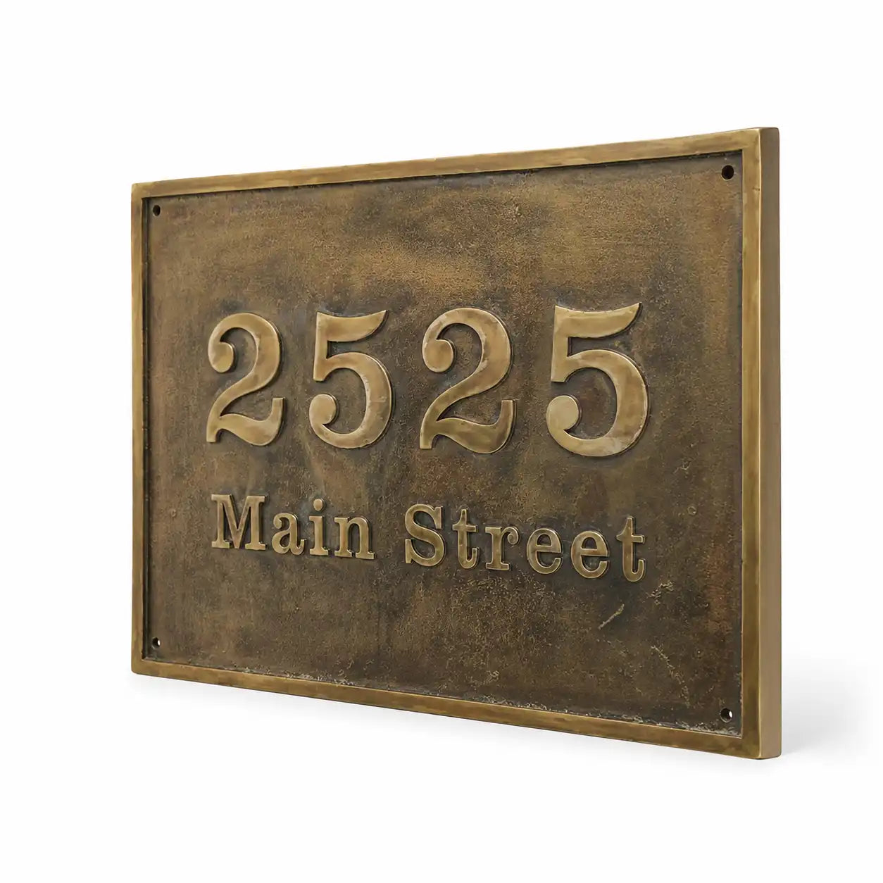 Engraved oval brass address sign for home or office