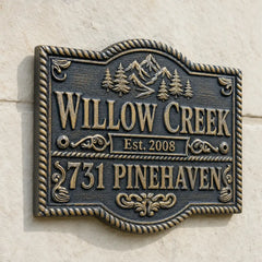 Premium bronze 3D plaque with raised lettering
