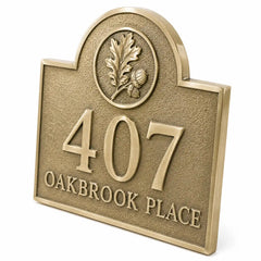 Brass address plaque with personalized family name and address