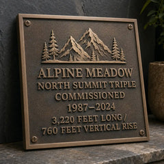 Engraved bronze memorial plaque for parks, gardens, or cemeteries