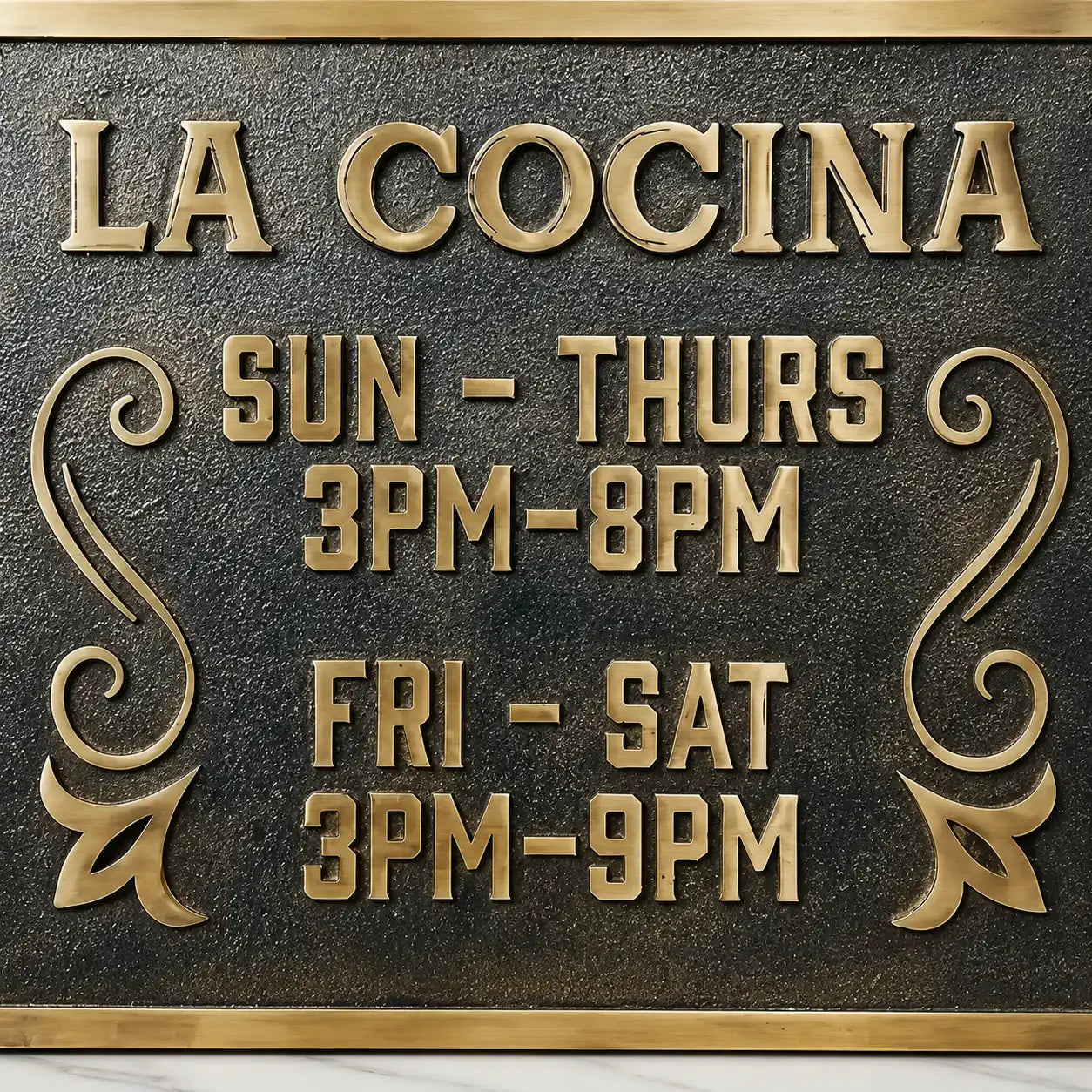 Custom bronze plaque with engraved text for outdoor display