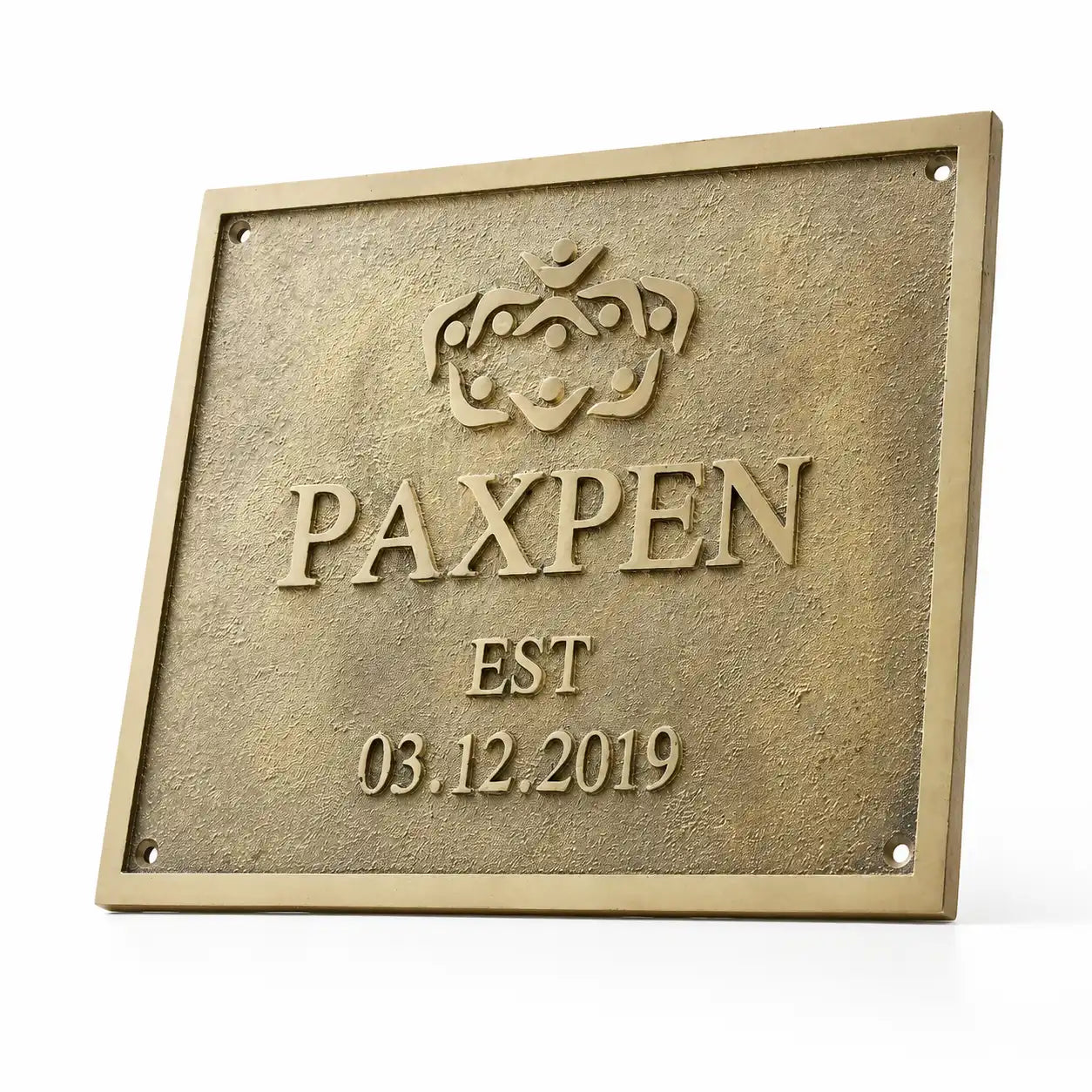 Brass address sign with precision engraved text for home entrance