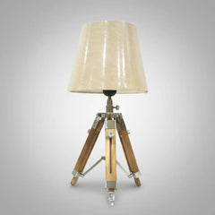 Wooden tripod table lamp for living room décor