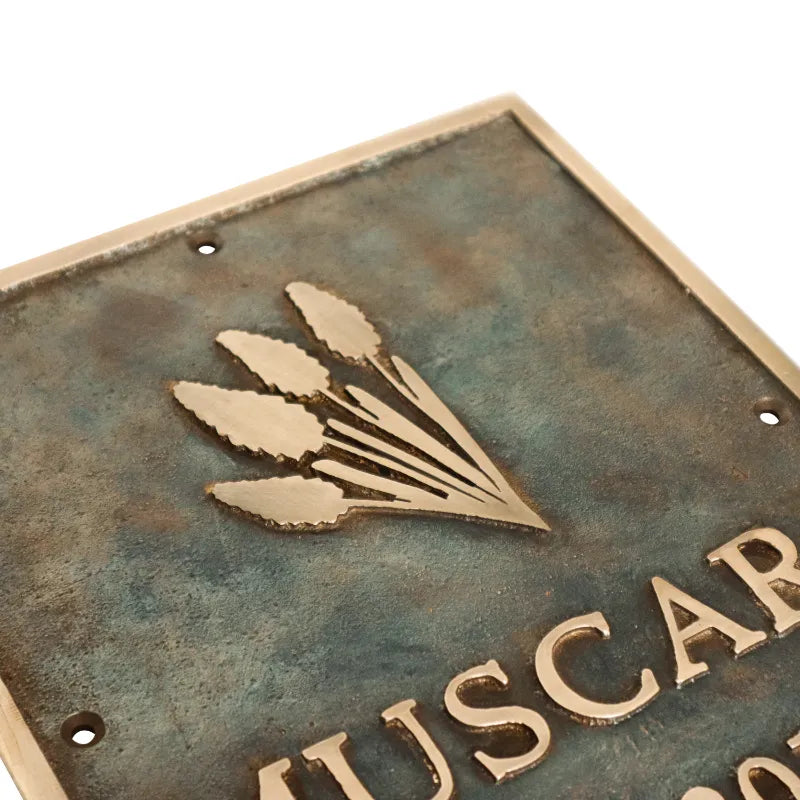 Custom brass plaque for home entrance