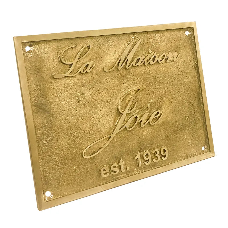 Brass address and nameplate | custom brass address plaque.