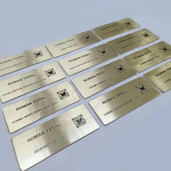 Engraved brass plaques 