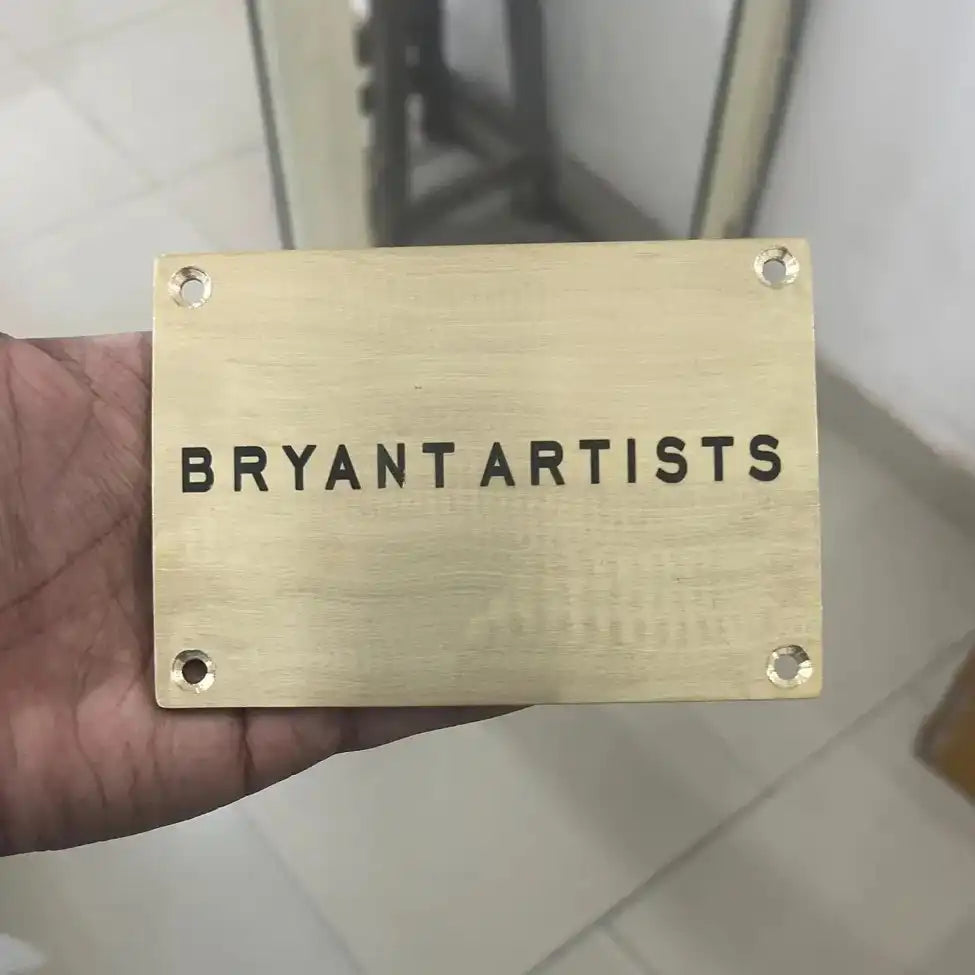 Engraved brass nameplate