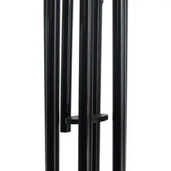 Black Wind Chime metal door handles on a white background