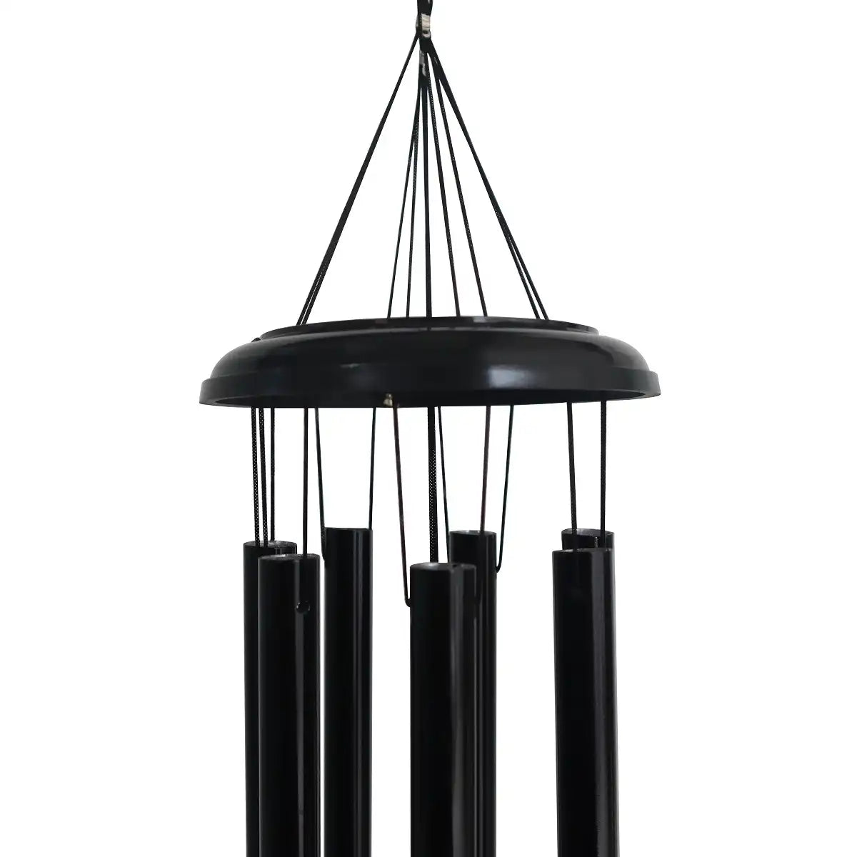 Black wind chime on a white background