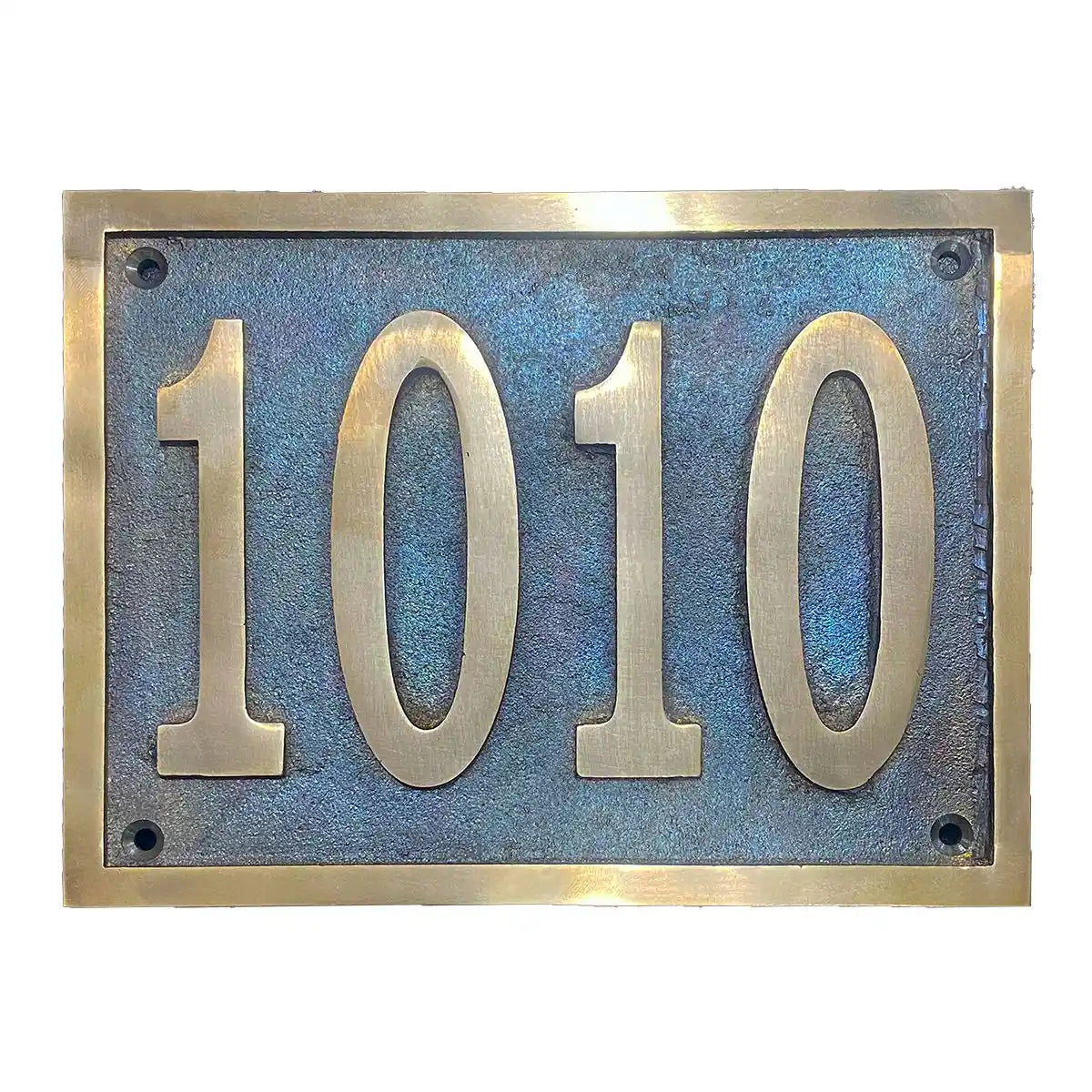 Bronze finish address sign | custom brass house number plate