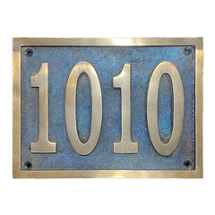 Bronze finish address sign | custom brass house number plate