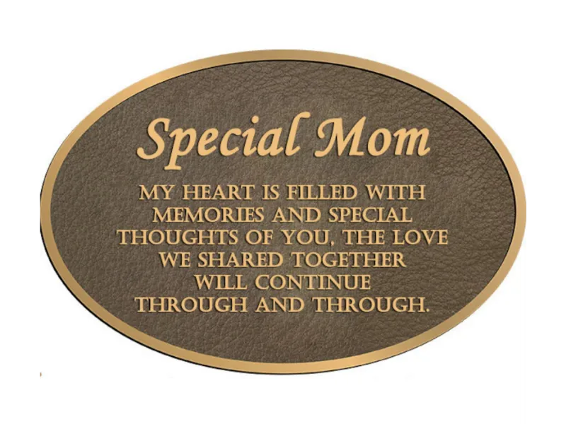 oval bronze commemorative plaque