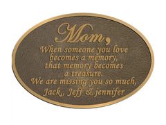 oval bronze dedication plaque