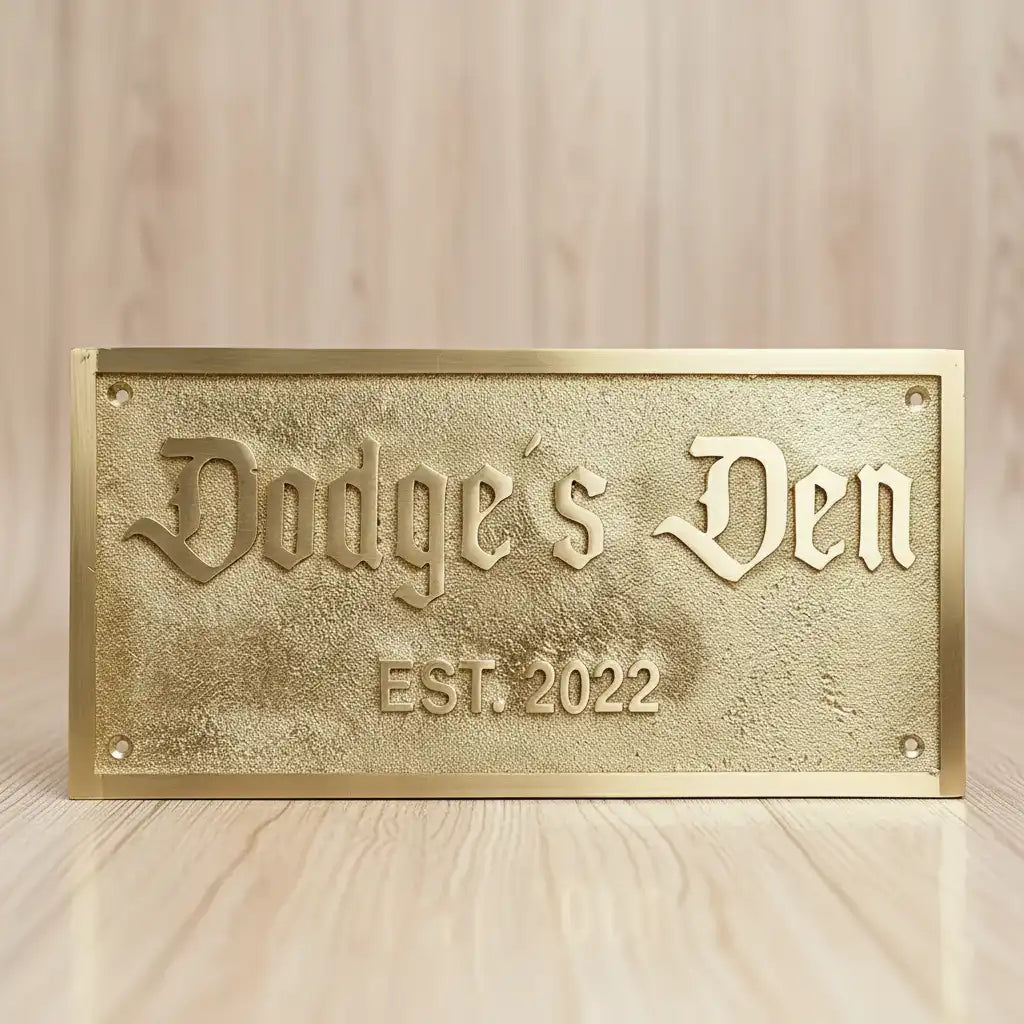 Custom brass name and address plate | engraved brass plaque for home