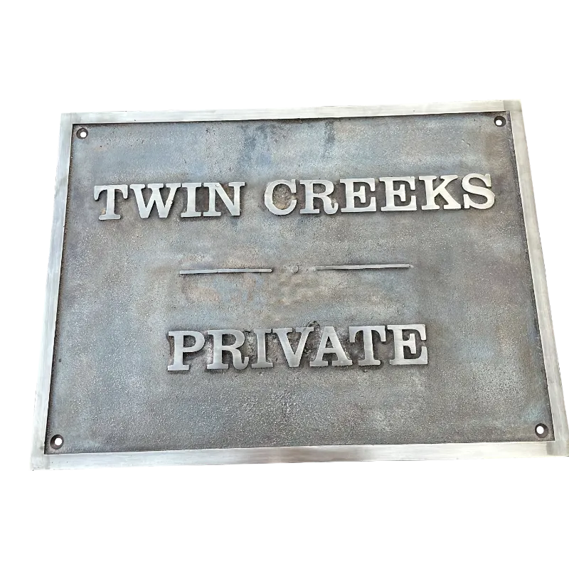 weatherproof brass address sign silver finish