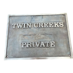 weatherproof brass address sign silver finish
