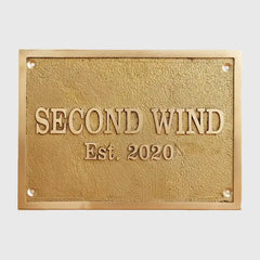 Solid brass engraved address plaque | Brass nameplate for front door 