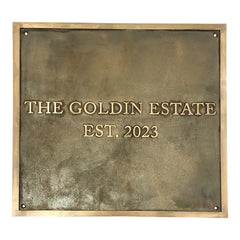 Personalized brass plaque with engraving