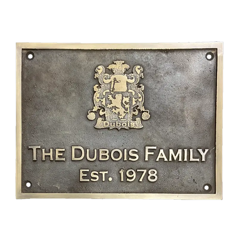 Bronze brass house number plaque