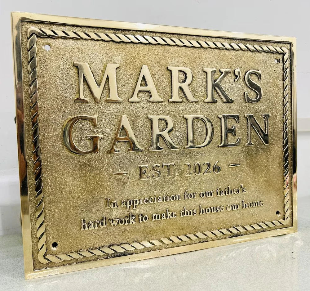 Custom garden plaque