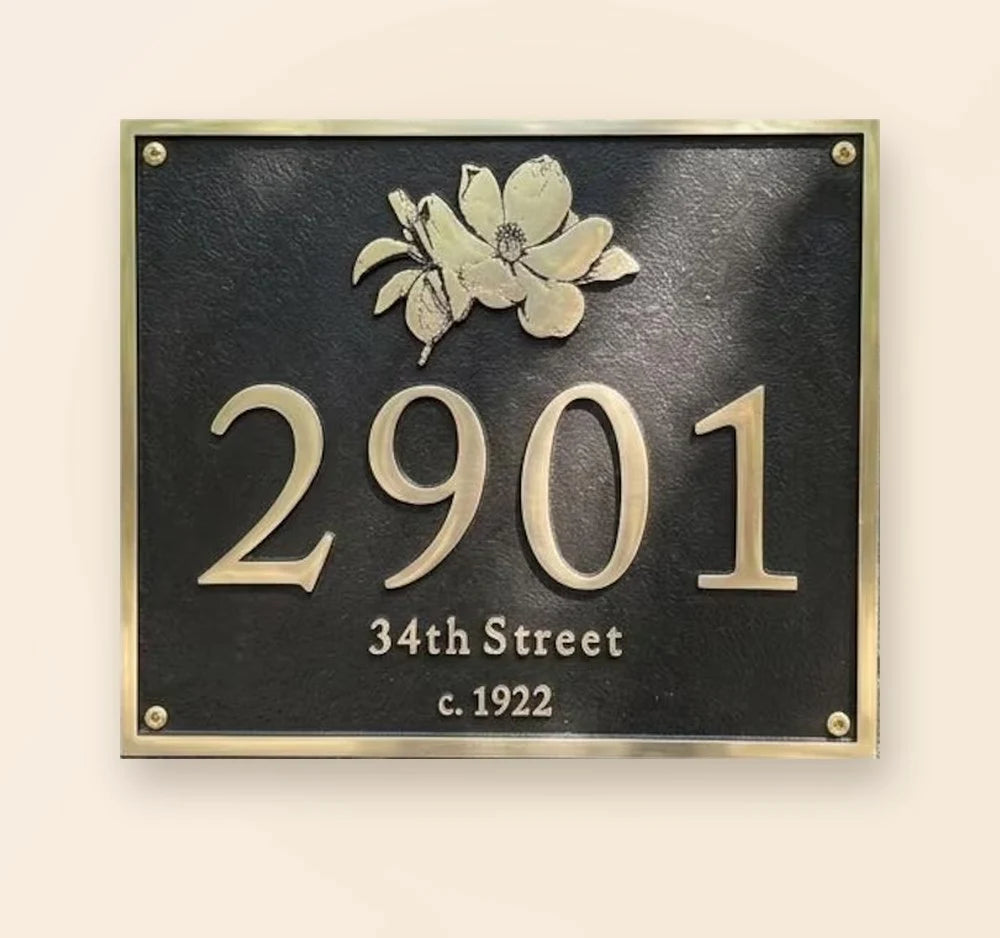 Custom address and name plaque