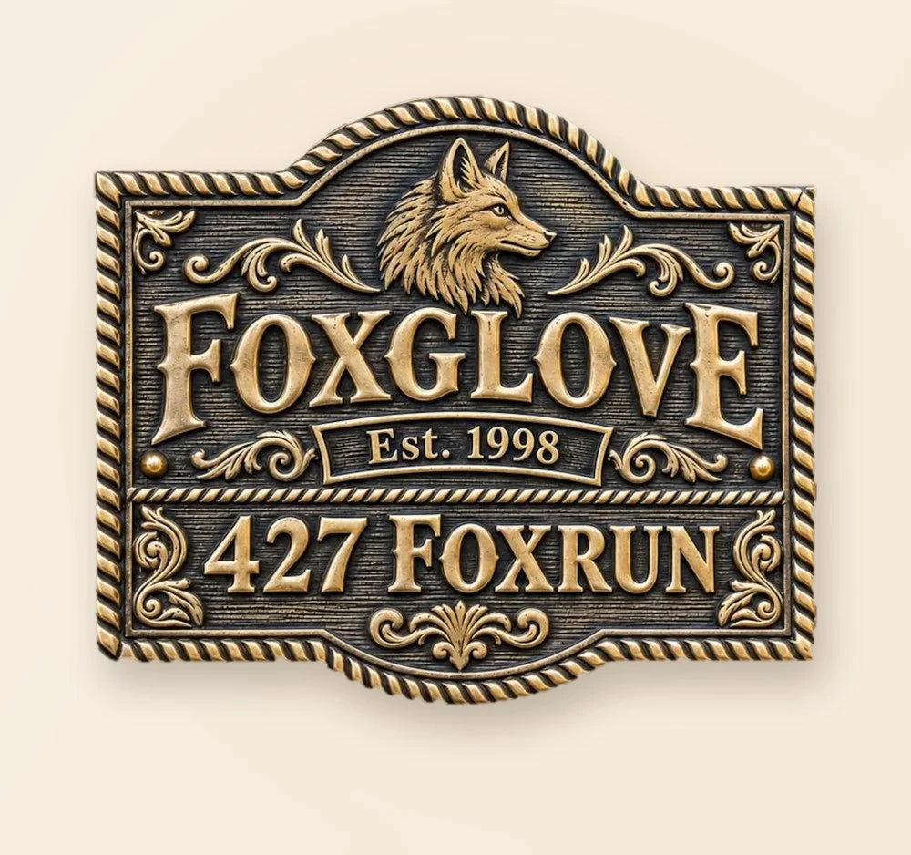 Address plaque with emblem
