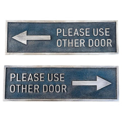 Please Use Other Door bronze door sign with antique bronze finish and engraved text