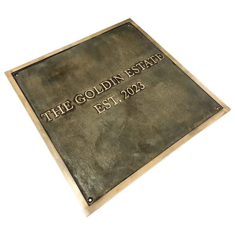 Elegant Brass Plaque with Customized Engraving | Polished brass address plaque outdoor