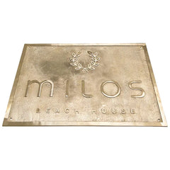 Handcrafted brass address plate