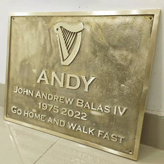 engraved brass number plaque | solid brass custom engraved plate