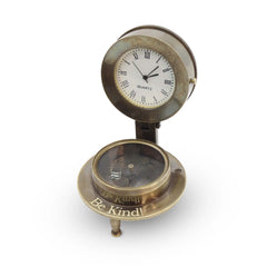 Reloj de mesa con brújula de latón y grabado personalizado BCTC17