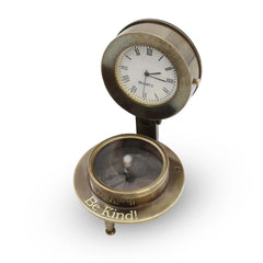 Reloj de mesa con brújula de latón y grabado personalizado BCTC17