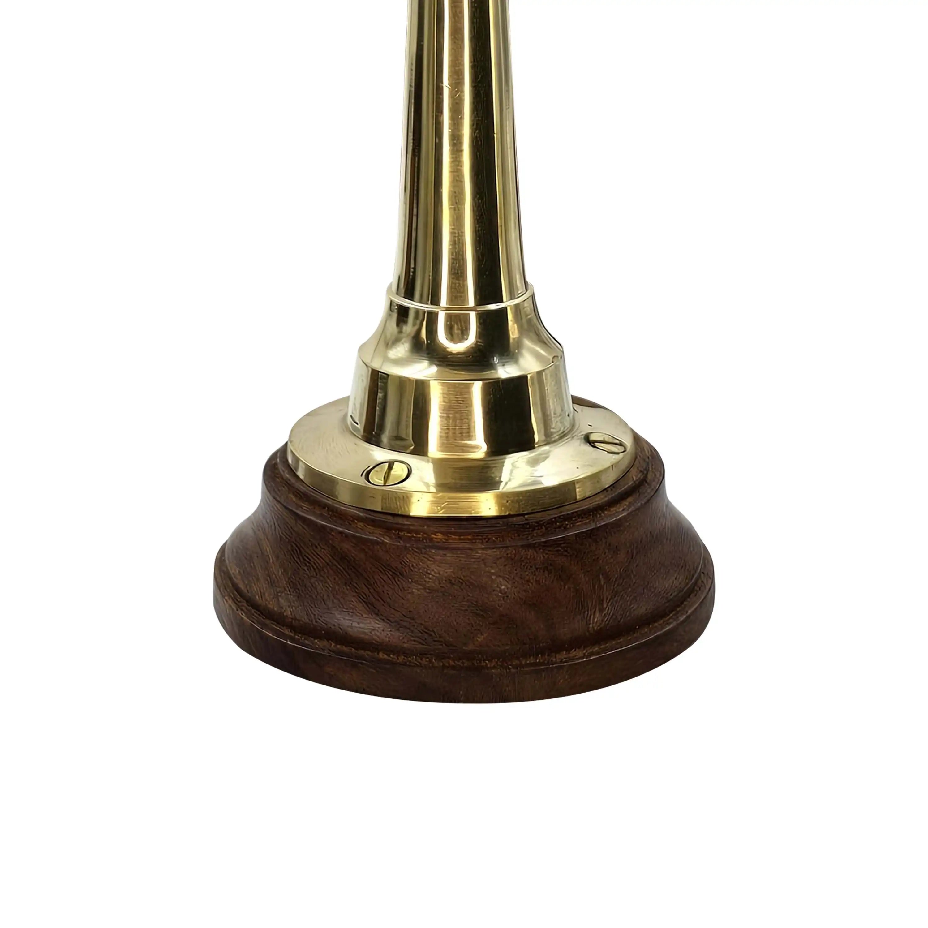 brass and wooden ship engine telegraph
