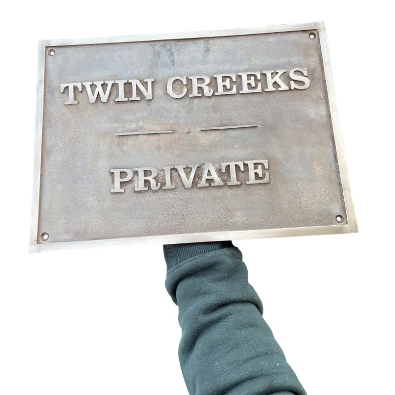 handcrafted brass address plaque custom design