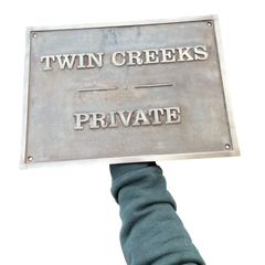 handcrafted brass address plaque custom design