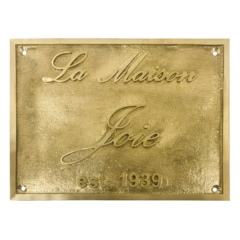 Personalized brass door plaque | custom brass address plaque.