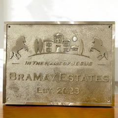polished brass address signage | brass door address plaque