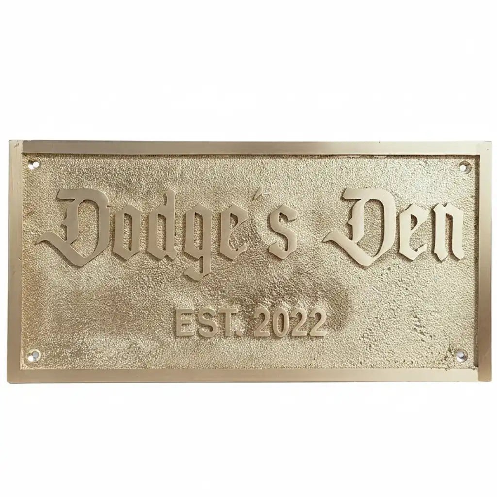 Custom engraved brass address plaque | brass nameplate with engraving