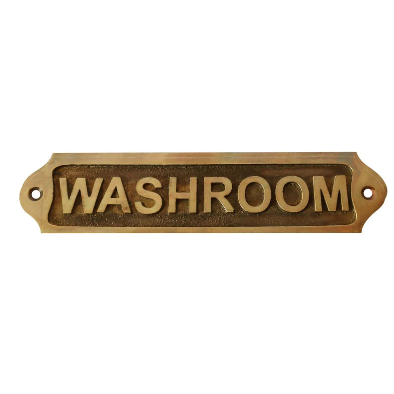 washroom Brass Door Sign