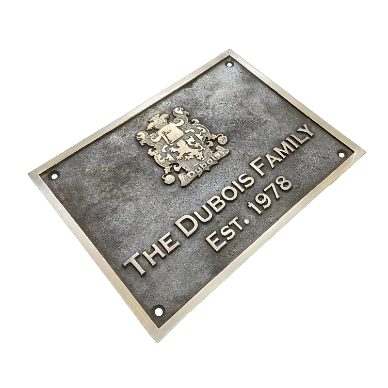 Solid brass address plaque bronze coating | Premium brass address plaque in bronze