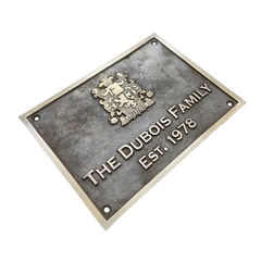 Solid brass address plaque bronze coating | Premium brass address plaque in bronze