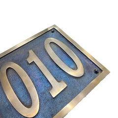 Handcrafted brass number plaque | Solid brass oil-rubbed bronze sign