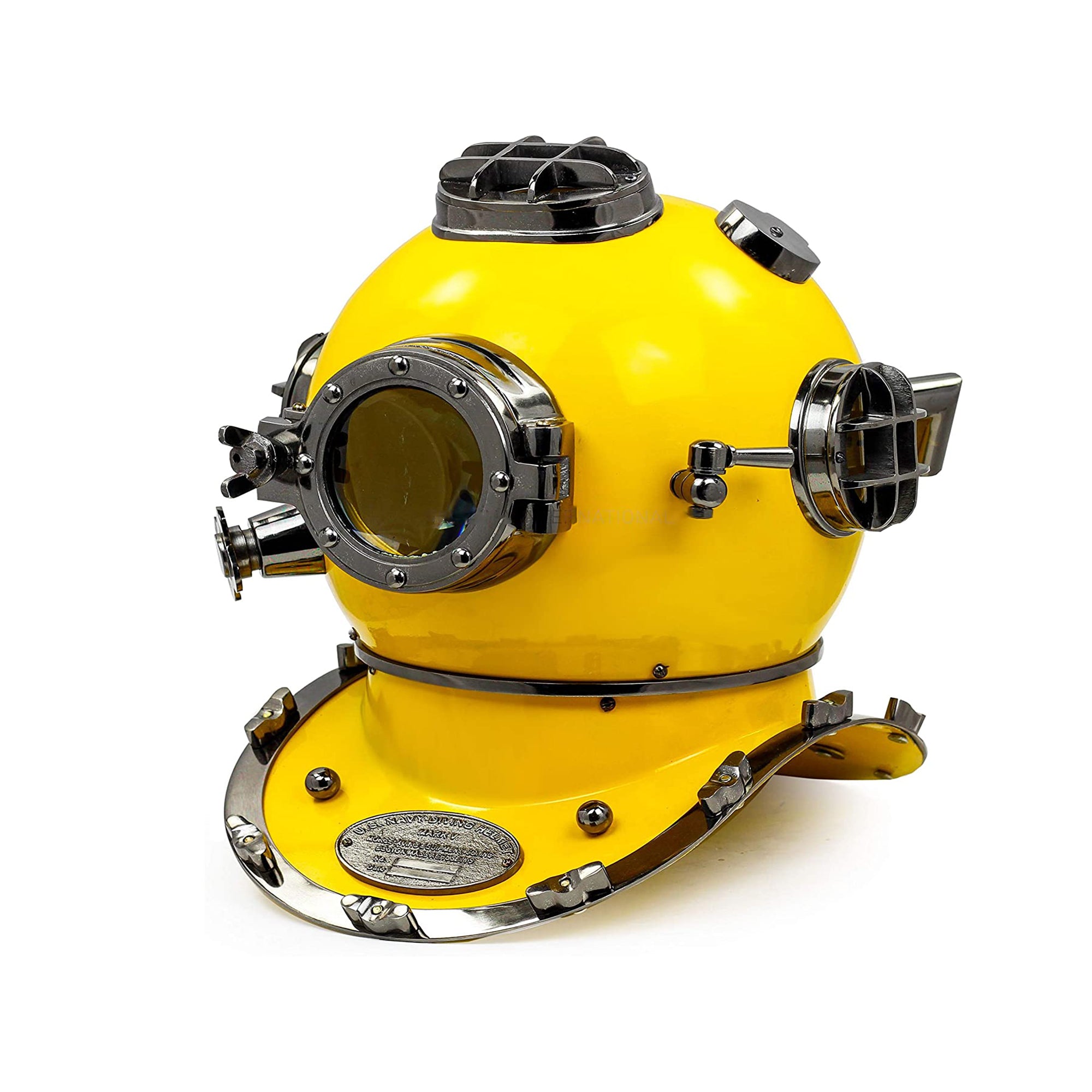 18" US Navy Scuba Diving Nautical Helmet | Maritime Ship's Decorative Yellow Cobalt Premium Snorkeling Helmets (18 Inches, Yellow Cobalt)
