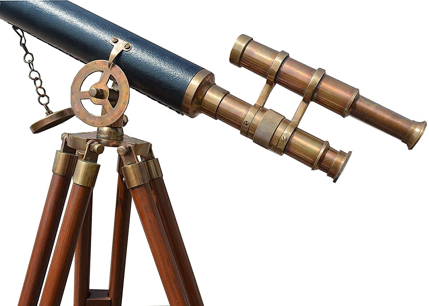 Vintage Brass Telescope on Tripod with DF Lens, Antique Desktop Telescope for Home Decor and Tabletop Accessory,…