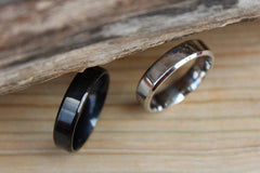 6mm Black/Silver Stainless Steel Ring, Unisex Ring, Stainless Steel Ring