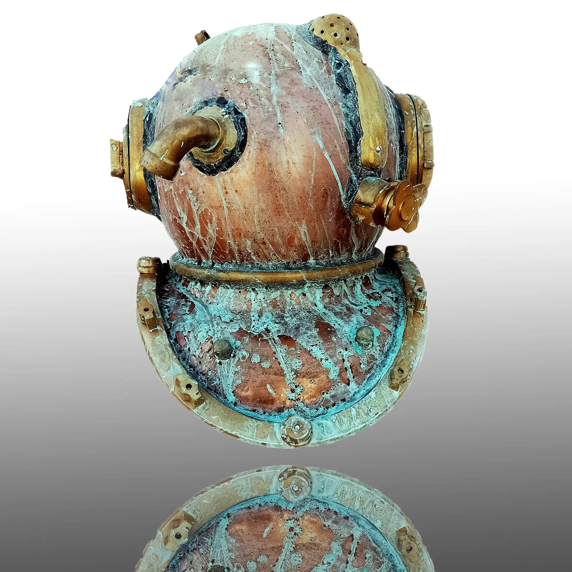 Copper Brass Scuba Deep Diving Divers Helmet Mark V US Navy Vintage Copper Brass Scuba Deep Diving Divers Helmet Mark V US Navy Vintage